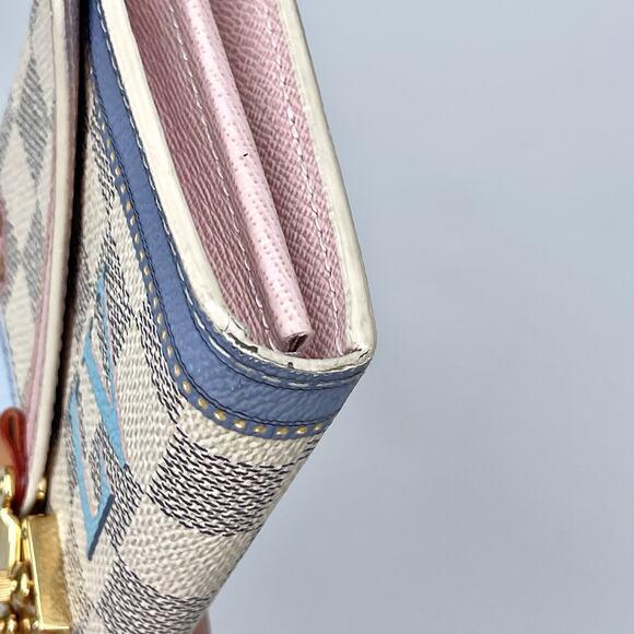 Louis Vuitton Damier Azur Summer Trunk Portefeuille Sarah Long Wallet - Picture 4 of 16